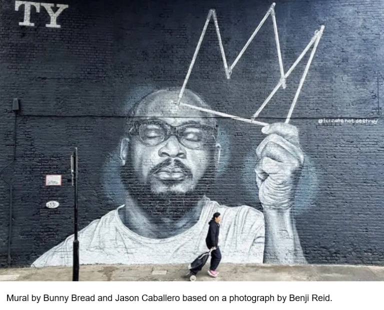 Mural by Bunny Bread and Jason Caballero based on a photograph by Benji Reid.