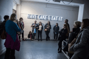 Plain Speaking Tour of “I Am Your Voice”, Claire Fontaine (2017). Photo courtesy of Dom Moore Photography. Plain Speaking Tour of "I Am Your Voice", Claire Fontaine (2017). Photo courtesy of Dom Moore Photography.