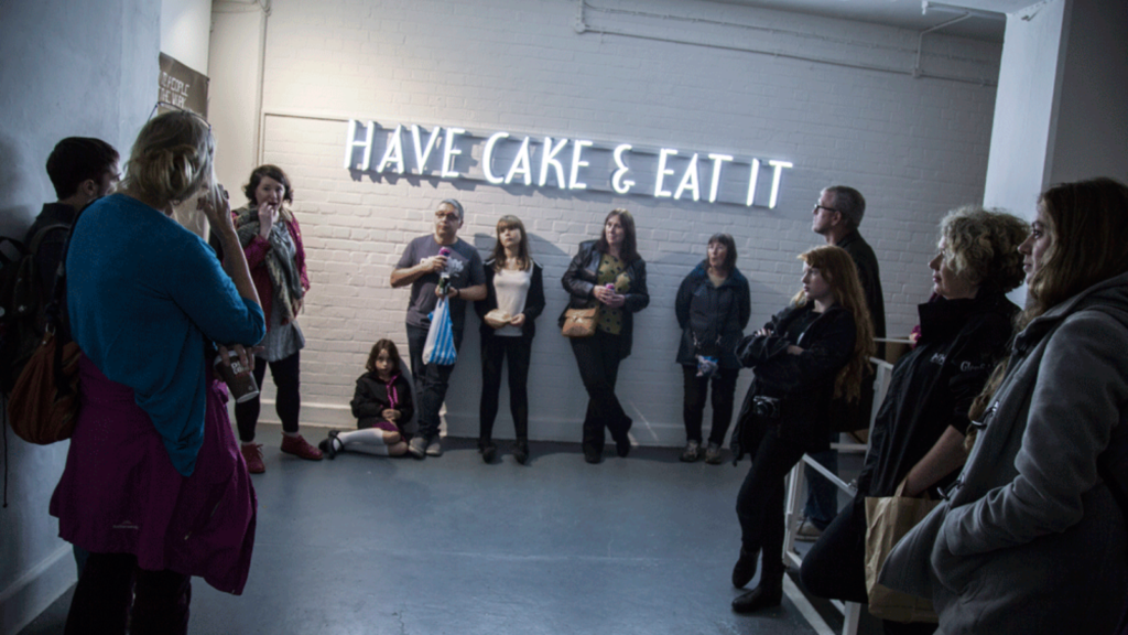 Plain Speaking Tour of "I Am Your Voice", Claire Fontaine (2017). Photo courtesy of Dom Moore Photography.