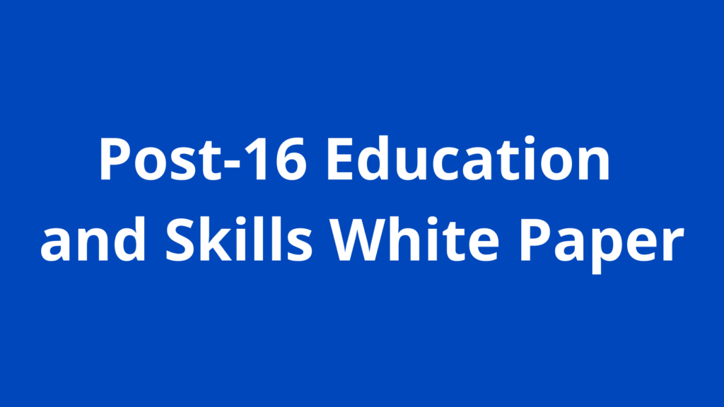 Post-16 Education and Skills White Paper